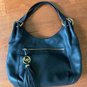 Michael Kors medium black Pebble leather hobo bag